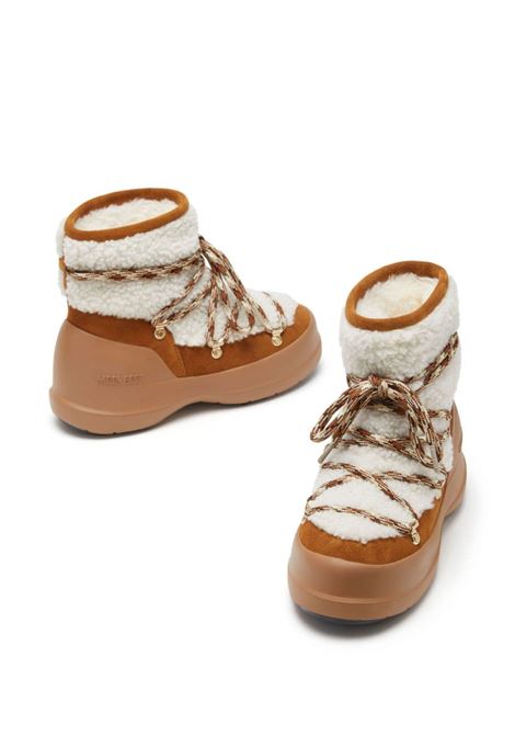 Stivaletti Luna stringati in shearling in marrone di Moon Boot - unisex MOON BOOT | 80D2480020MA03